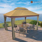 10 ft. x 13 ft. Outdoor Iron Frame Patio Gazebo Double Straight Top Pavilion Canopy Tent Shelter with Netting or Curtains