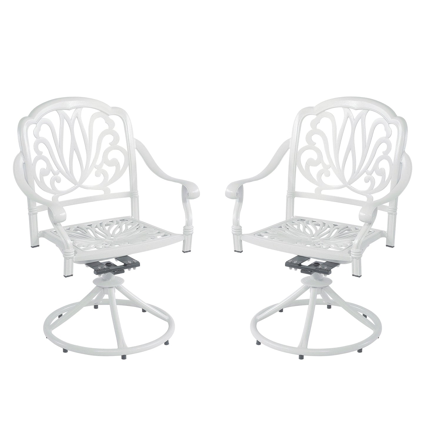 MONDAWE Patio Outdoor Aluminum Dining Swivel Rocker Chairs, Cast Aluminum Swivel Bar Stools (Set of 2)