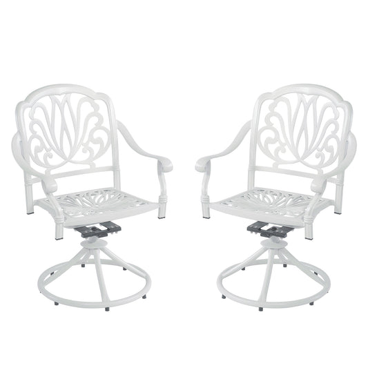 MONDAWE Patio Outdoor Aluminum Dining Swivel Rocker Chairs, Cast Aluminum Swivel Bar Stools (Set of 2)