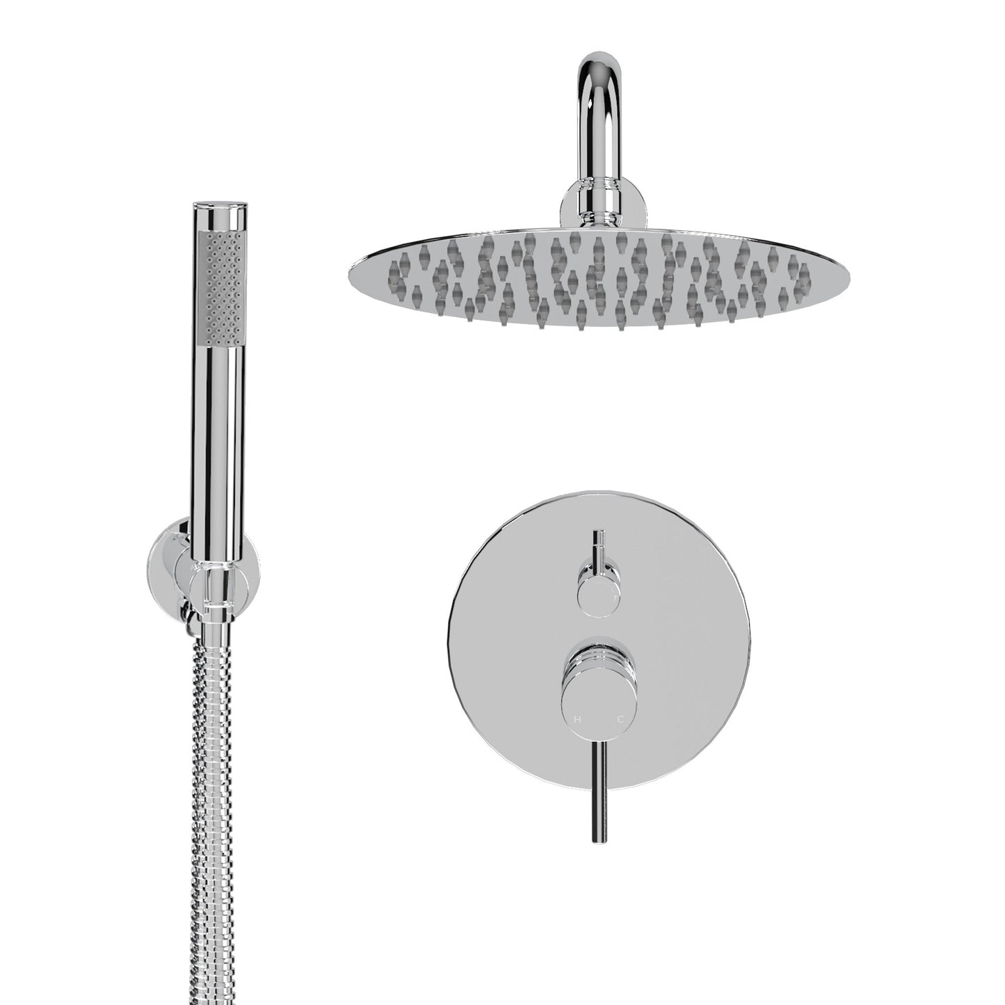 mondawe 10 inch two function high pressure wall mount round shower set bathroom shower system