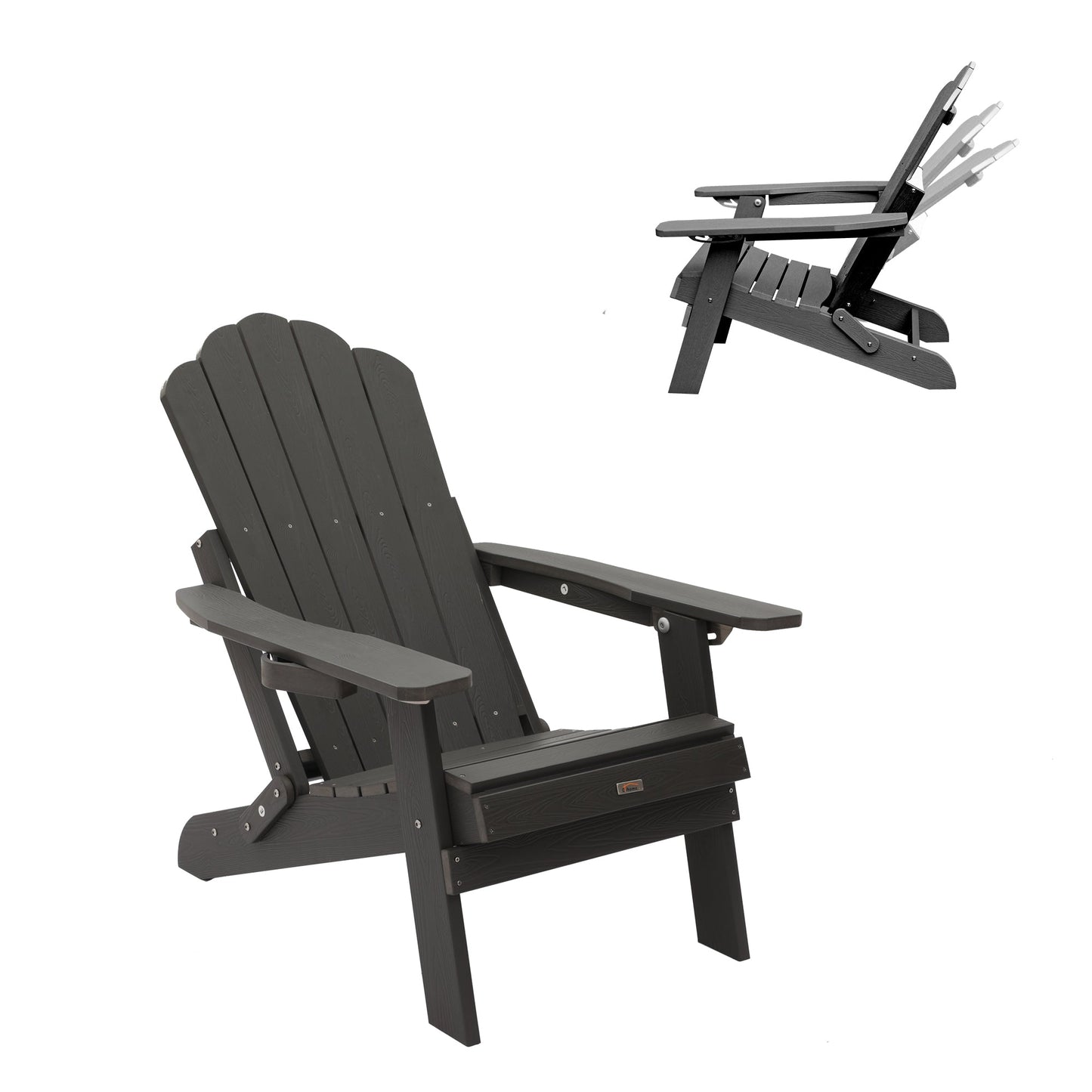 MONDAWE Adjustable Adirondack Chair with Cup Holder, All Weather Chair for Deck