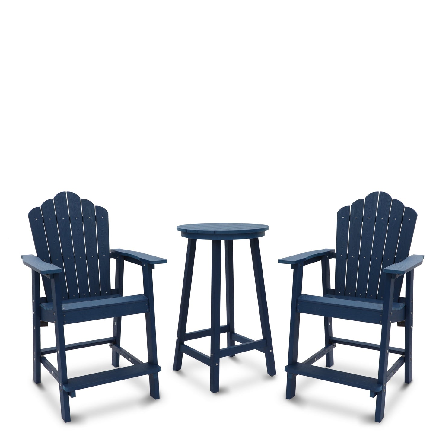 MONDAWE 3 Pieces Outdoor Patio Adirondack Chair and Table Outdoor Bar Set