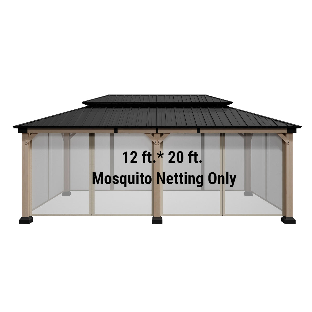 Mosquito Netting For Gazebo 12 ft. x 20 ft. Outdoor Patio