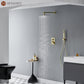 Mondawe 10 Inch Square Bathroom Shower Combo Set (chrome, nickel, black, gold, gun black)