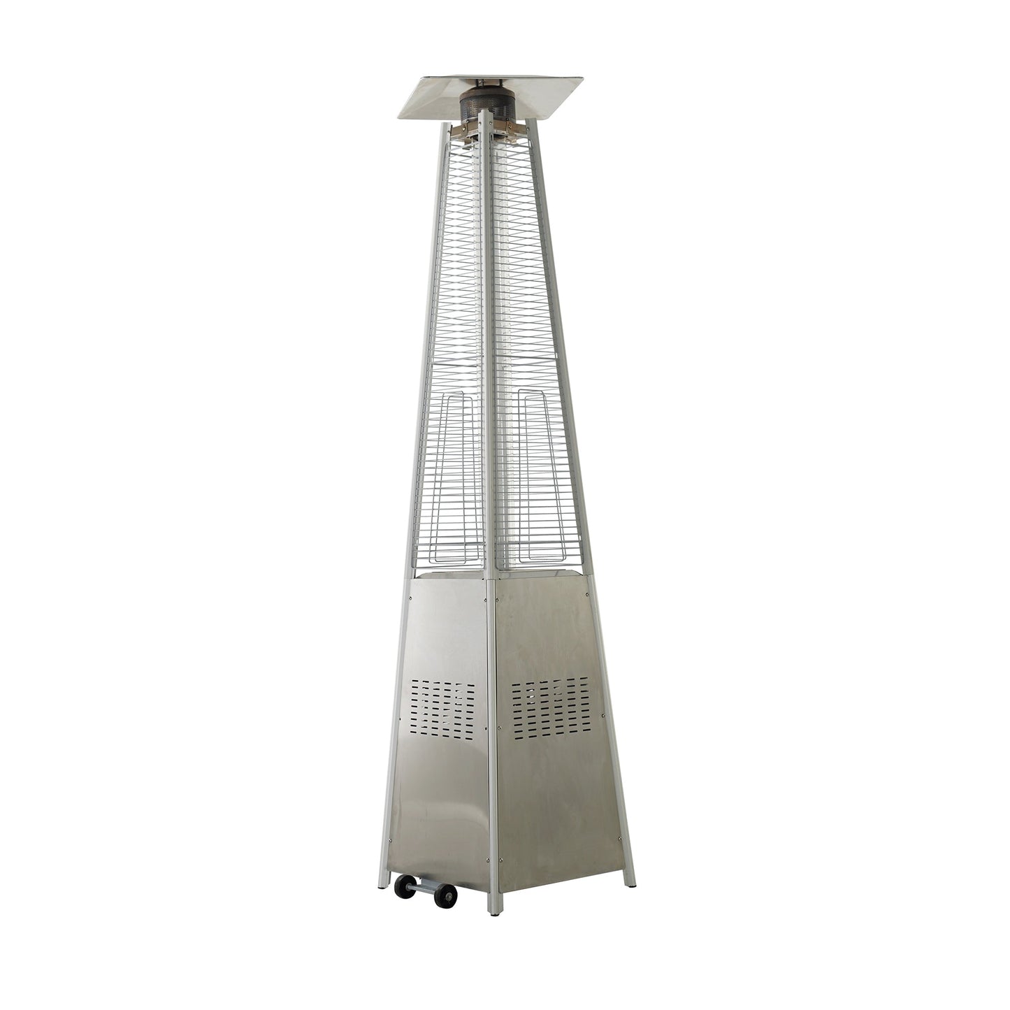 MONDAWE Outdoor Warm Cozy 48000-BTU Silver Stainless Steel Floorstanding Liquid Propane Patio Heater