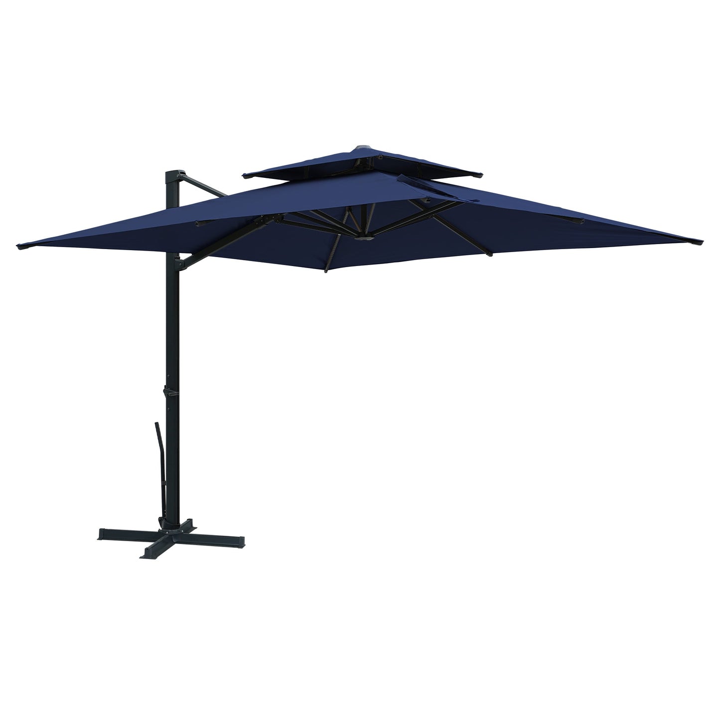 MONDAWE 10ft Patio Double Top Bright Umbrella 360 Rotation Umbrella