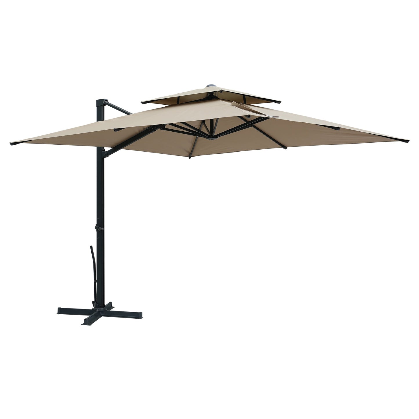 MONDAWE 10ft Patio Double Top Bright Umbrella 360 Rotation Umbrella