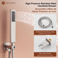 Mondawe Celling Mount Thermostatic Rain Shower System with Handheld Shower, Wall Body Jets and Digital Display