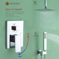 Mondawe Stainless Steel Thermostatic Shower Bar System in Black/Chrome