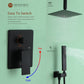 Mondawe Stainless Steel Thermostatic Shower Bar System in Black/Chrome