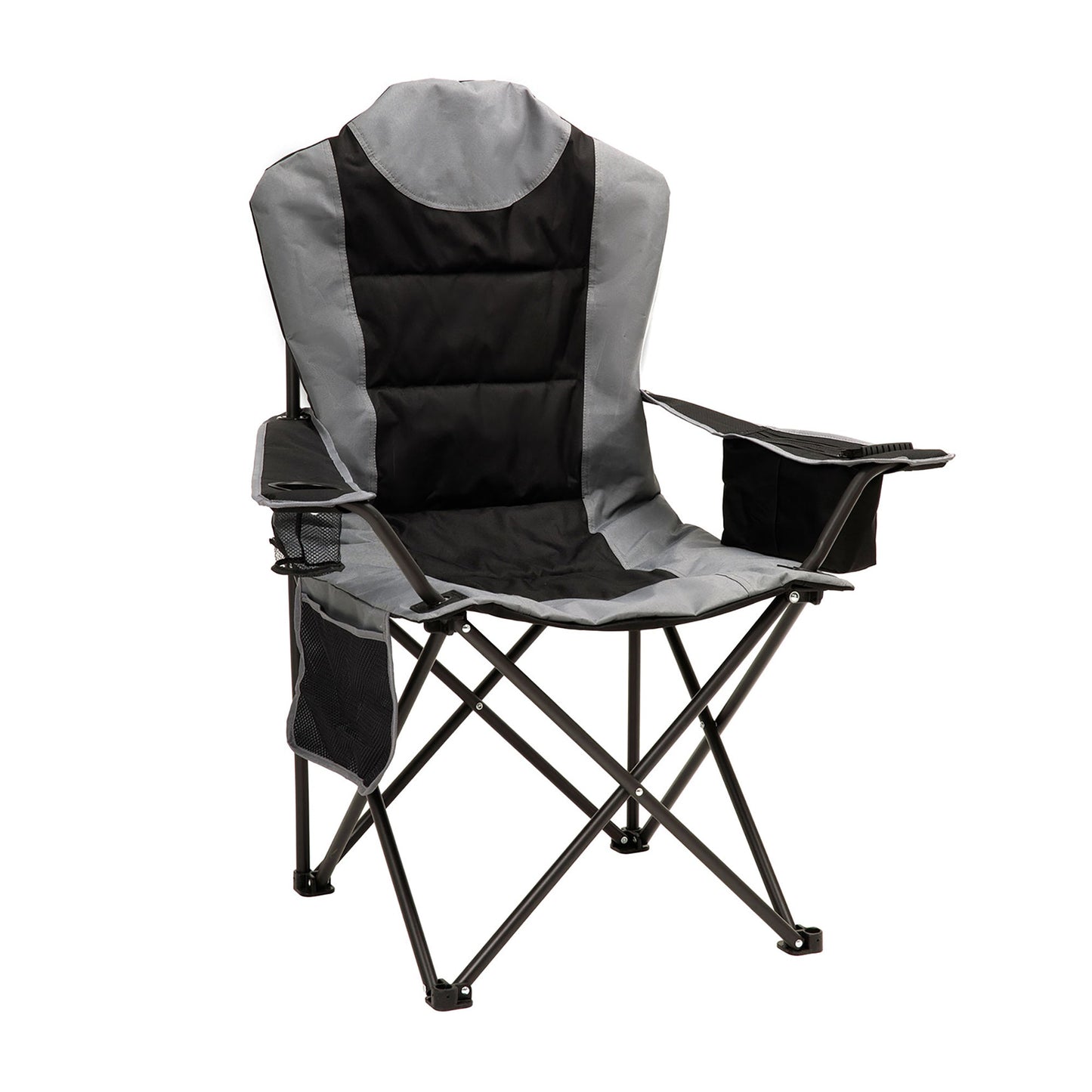 MONDAWE Metal Outdoor Beach Chair Camping Lounge Chair Lawn Chair with Detachable Side Storage