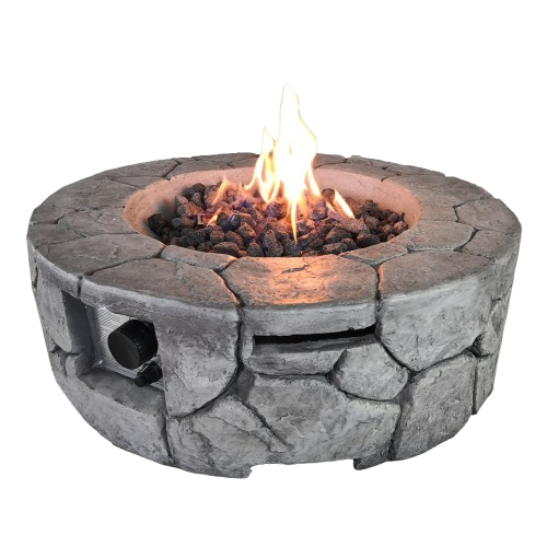 Mondawe 9Inch  H x 28Inch  W Fiber Reinforced Concrete Outdoor Fire pit