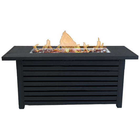 Mondawe Steel Propane/Natural Gas Outdoor Fire Pit Table with Lid