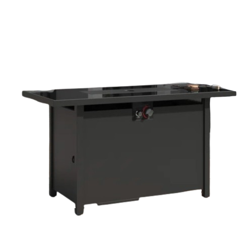 Mondawe 25Inch H x 42Inch W Steel Outdoor Fire Pit Table with Lid