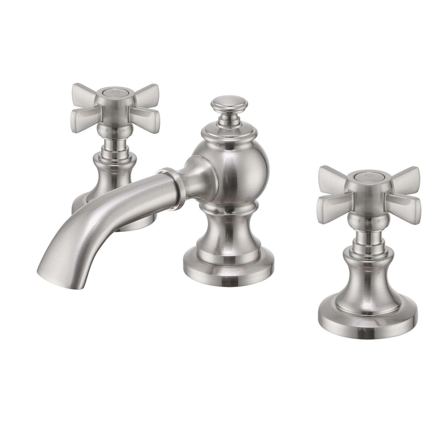 MONDAWE Artifacts Widespread Bathroom Faucet with Bell Spout and Cross Handles, Bathroom Faucets for Sink 3 Hole