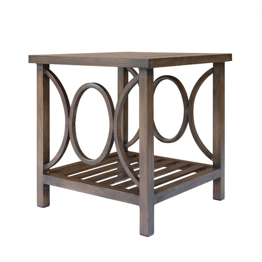 MONDAWE 22-in Square Patio Side Table Alum Frame