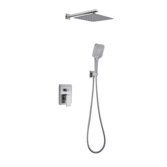 Mondawe Wall Mounted Rainfall Shower System Set with Pressure Balanced Valve