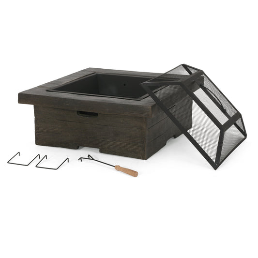 Mondawe 29 Inch Square Wood Burning Fire Pit