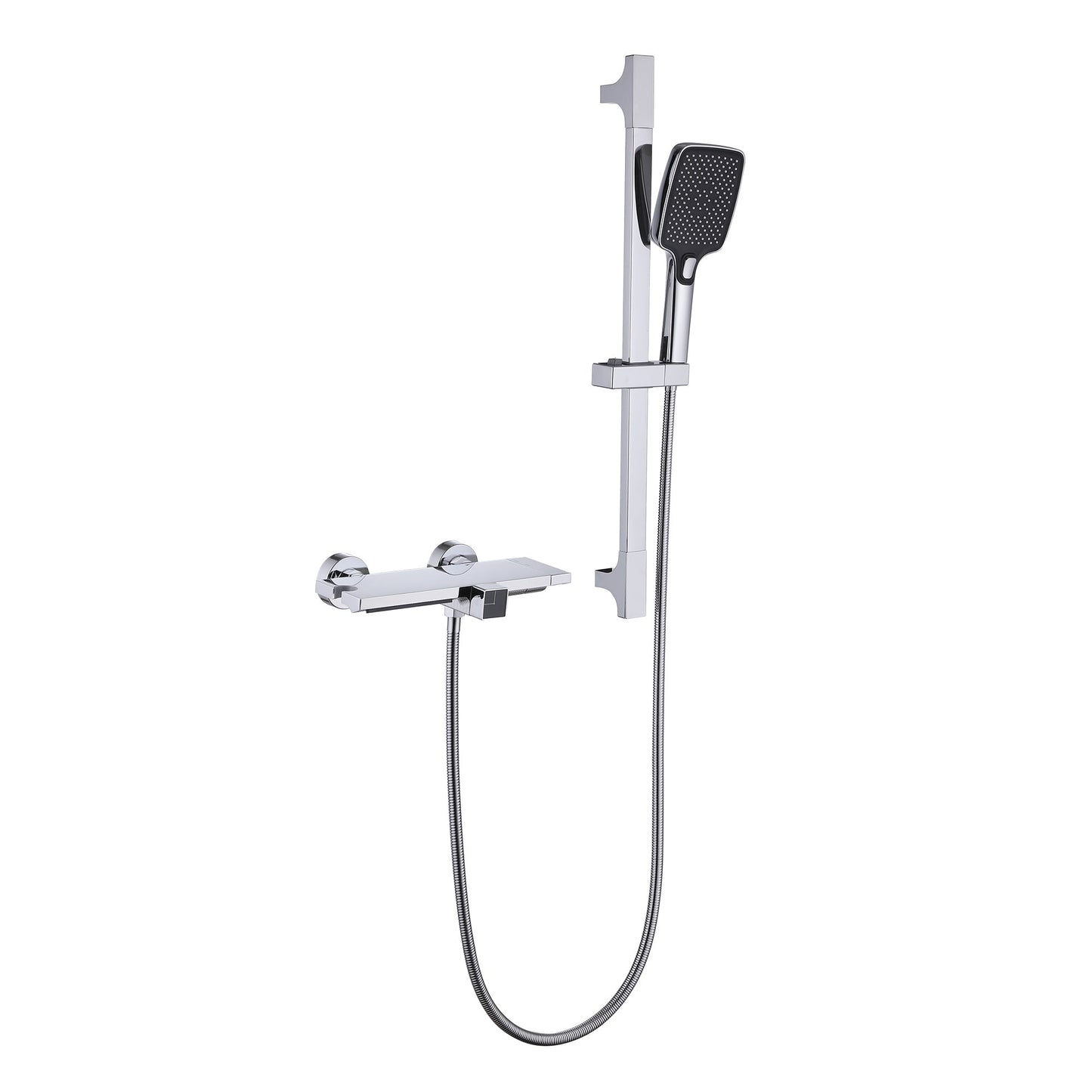 Mondawe White 2-Functiom Tub and Shower Faucet with Rough-in Value and 4.93GPM Waterfall Spout