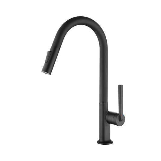 Mondawe Single Handle Bathroom Sink Faucet, Modern Bathroom Faucet with Sprayer Matte Black