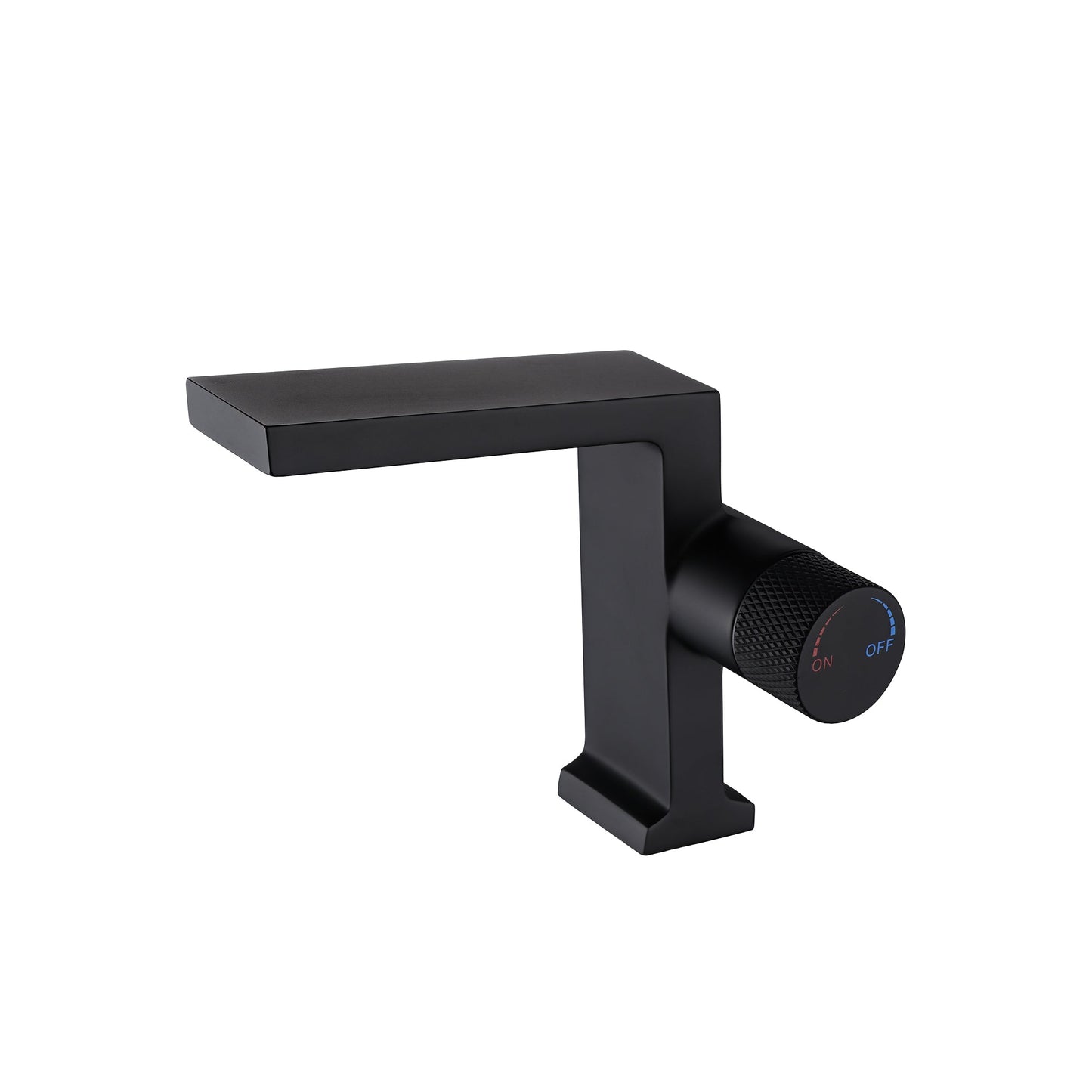 Mondawe Single Handle Single Hole Bathroom Faucet with Water Supply Hoses Matte Black