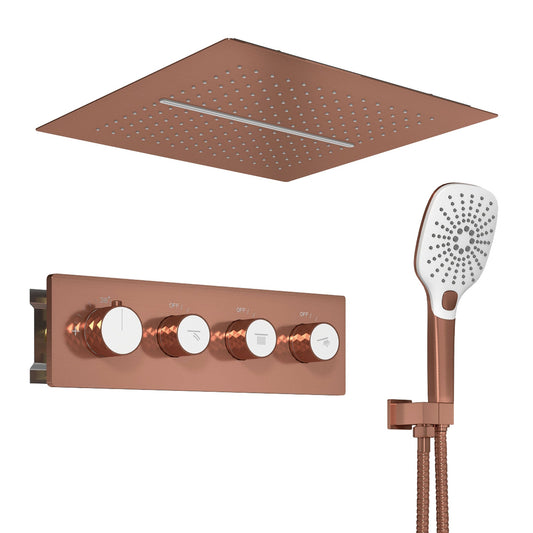 Mondawe 16Inch Ceiling Mounted Square Shower System Set with 3-Spray Modes