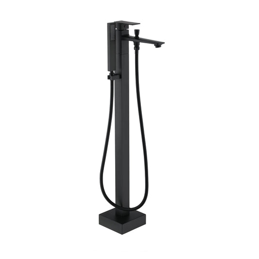 MONDAWE Single-Handle Modern Floor Mount Freestanding Bathtub Faucet with Handheld