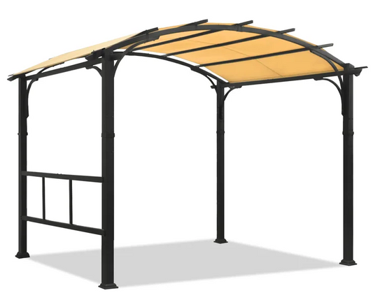 MONDAWE 10.x 13ft. Steel Pergola with Polyester Fabric Canopy,Steel Pergola with Retractable Shelter Canopy