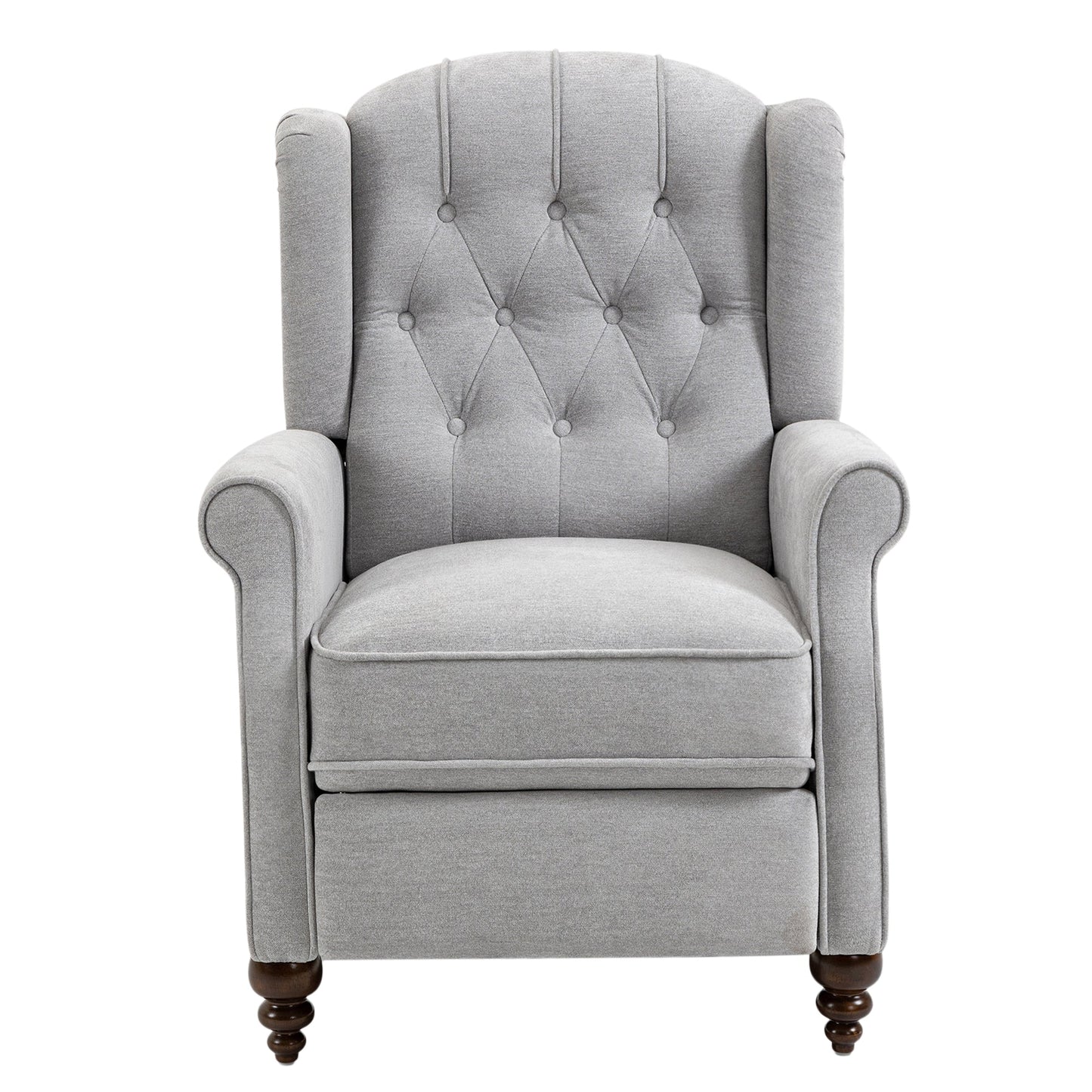 MONDAWE Elegant Nailhead Tufted Recliner Push Back Accent Chair with Rubber Wooden Legs