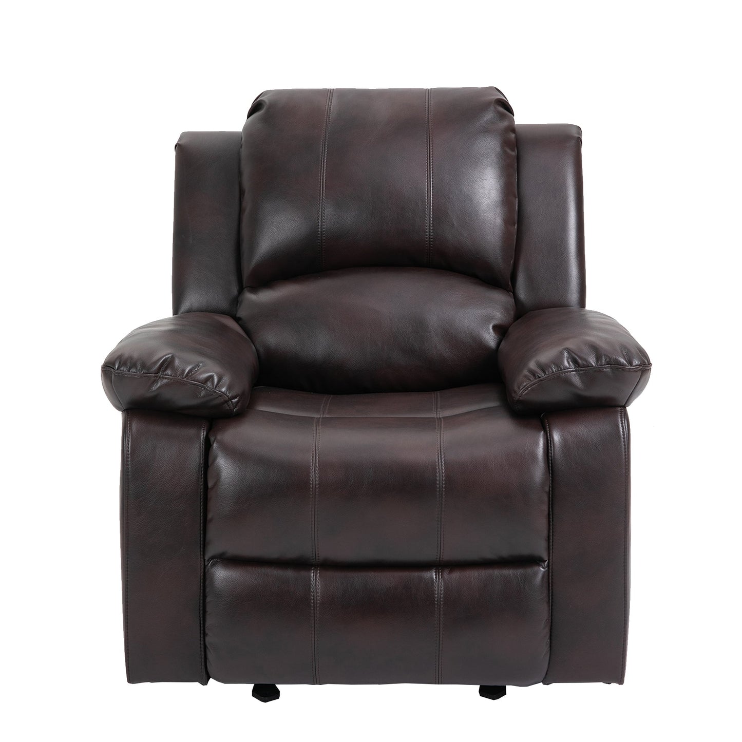 MONDAWE Tall Heavy Duty Faux Leather 8-Point Massage Glider Recliner with Remote Control and Side Pocket