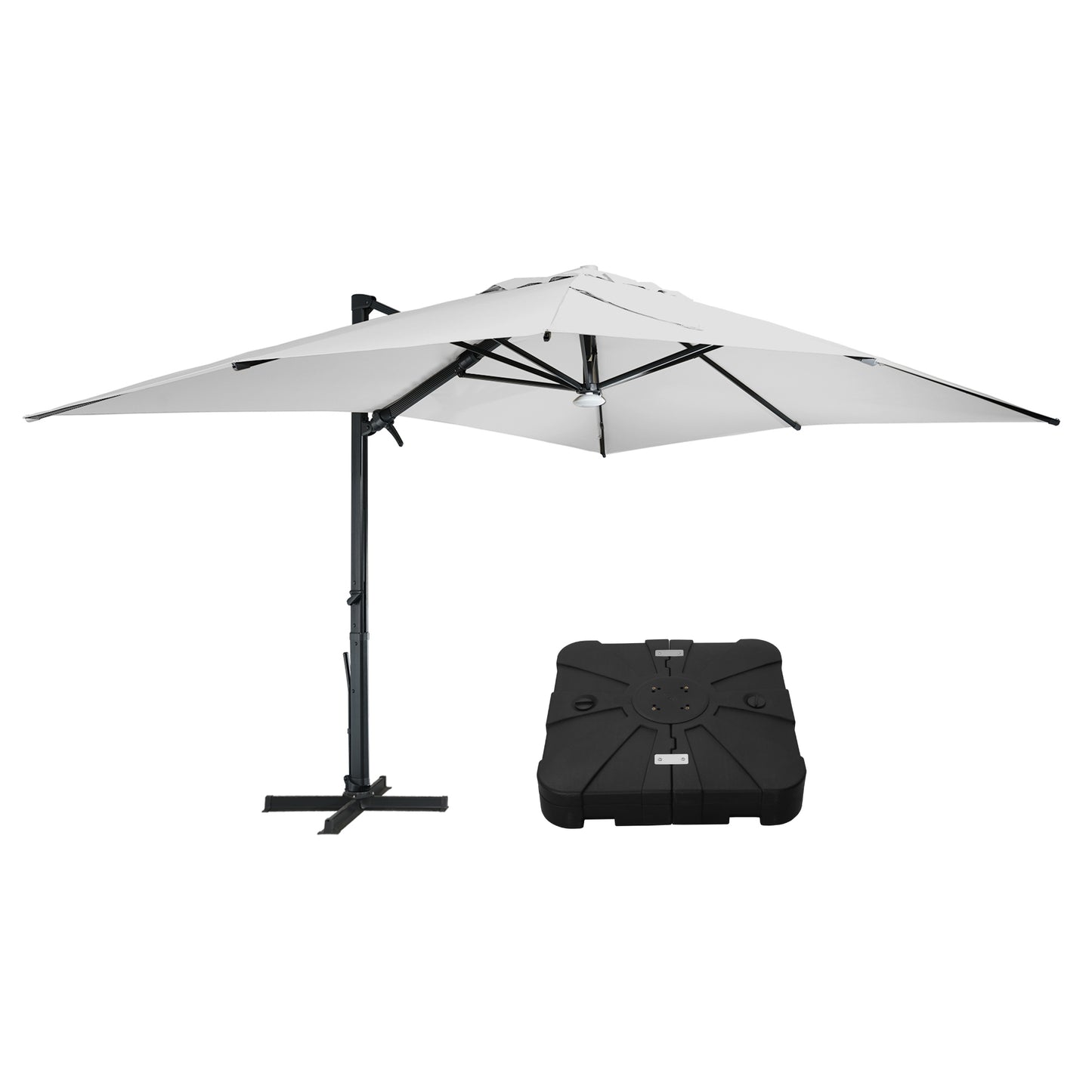 MONDAWE 10 ft Cantilever Patio Umbrella with 360 Rotation