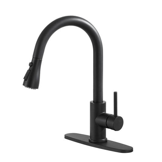 MONDAWE Kitchen Fucets with Pull Down Spray Kitchen Sink Faucet Retractable Brass Hot and Cold Swivel Sink Faucet