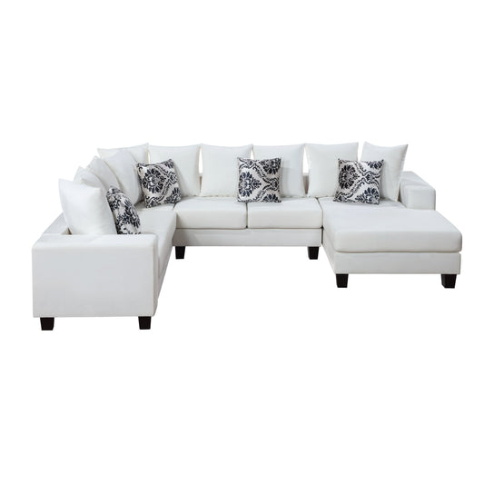 MONDAWE Modern U Shape Sectional Sofa, Velvet Corner Couch with Lots of Pillows Included,Elegant and functional indoor furniture