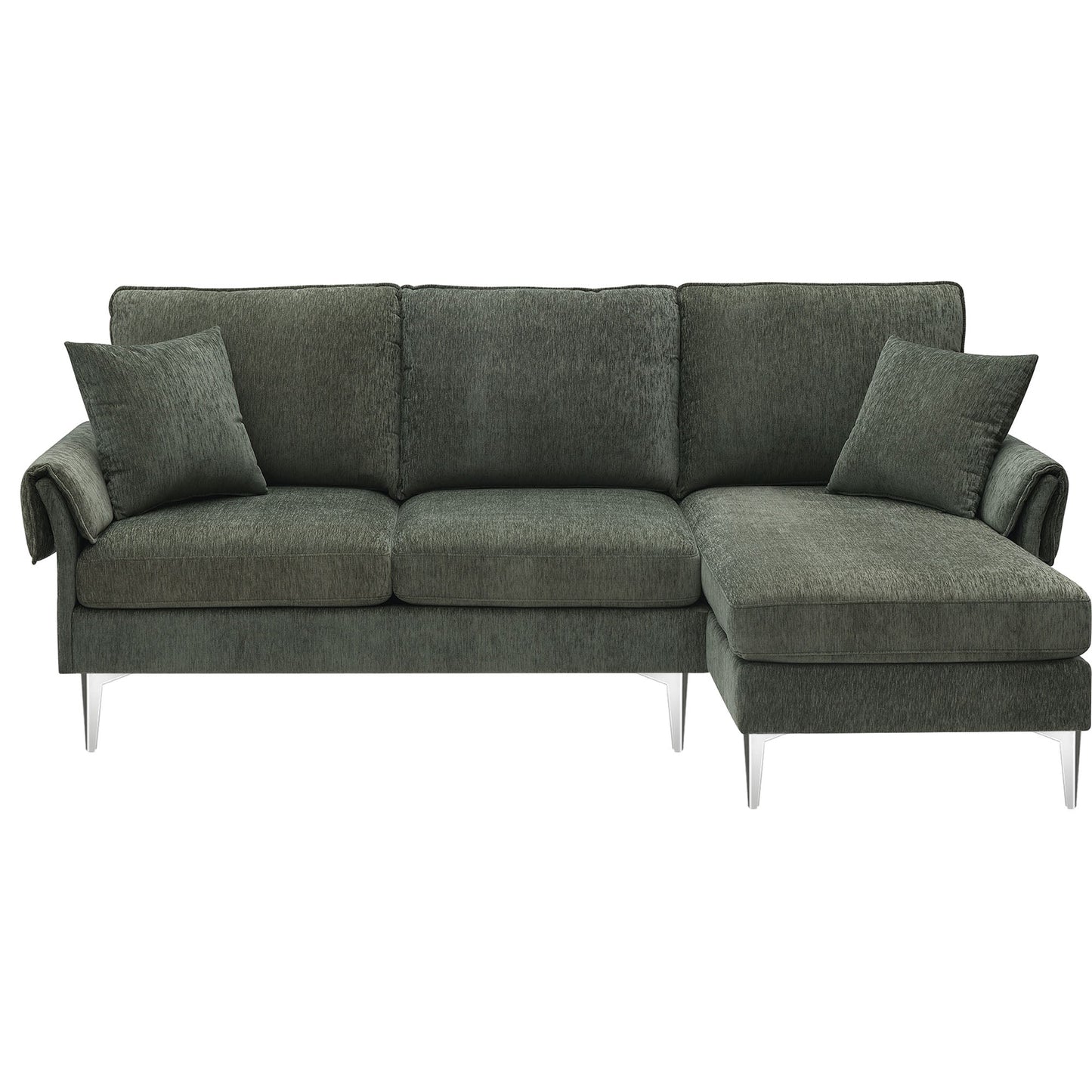 MONDAWE Convertible Sectional Sofa Modern Chenille L-Shaped Sofa Couch with Reversible Chaise Lounge