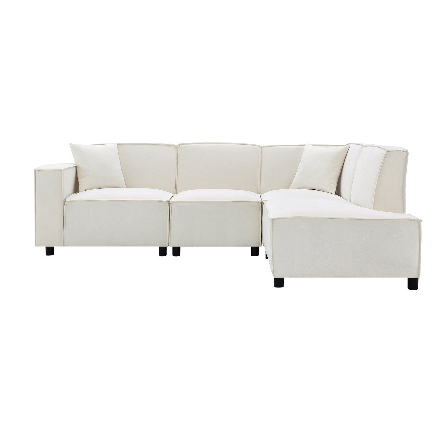 MONDAWE 5-seat Modern Minimalist Style Sectional Sofa L-shaped Couch Set with 2 Free Pillows