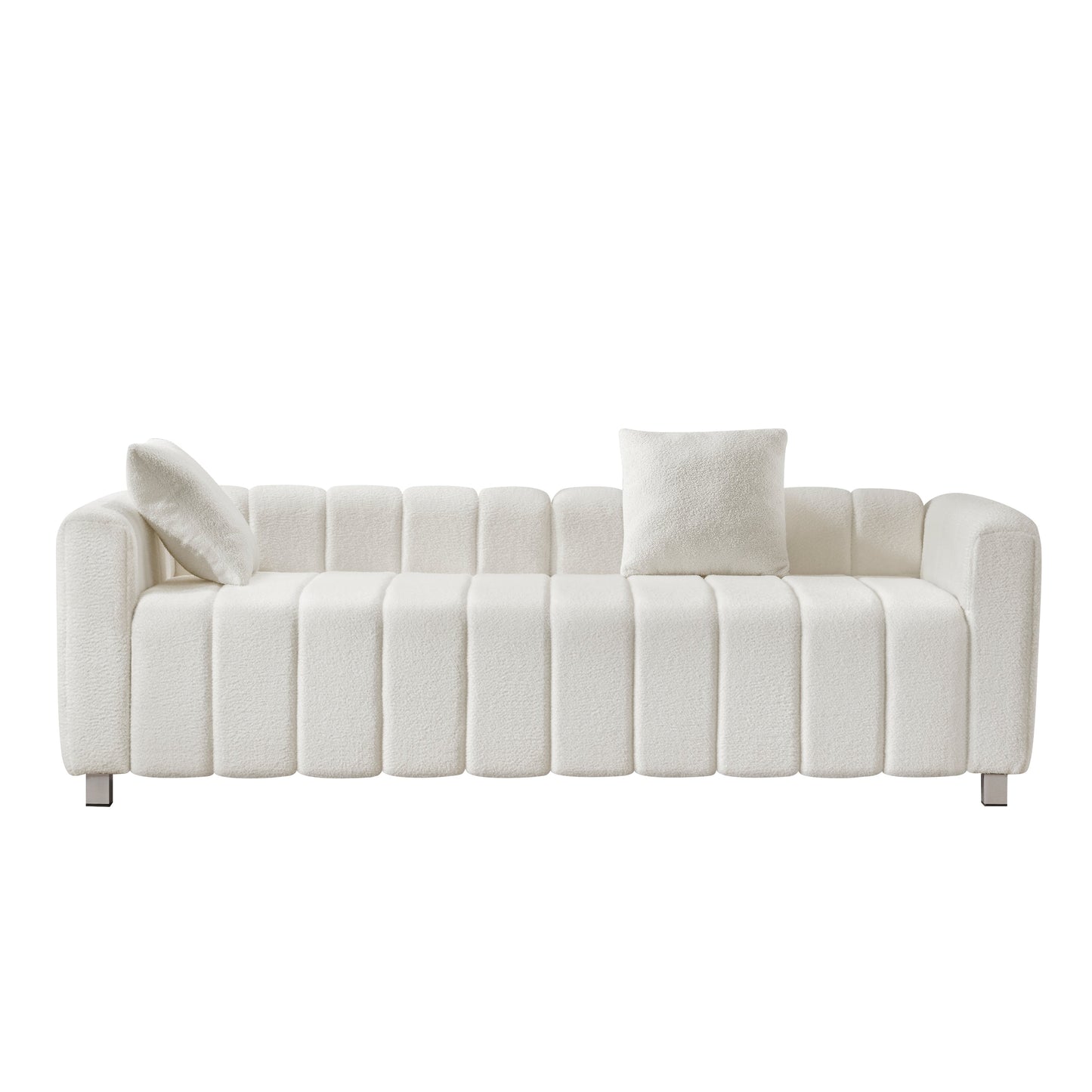 MONDAWE Modern Teddy Velvet Sofa 2-3 Seat Mid Century Indoor Couch Exquisite Upholstered Loveseat