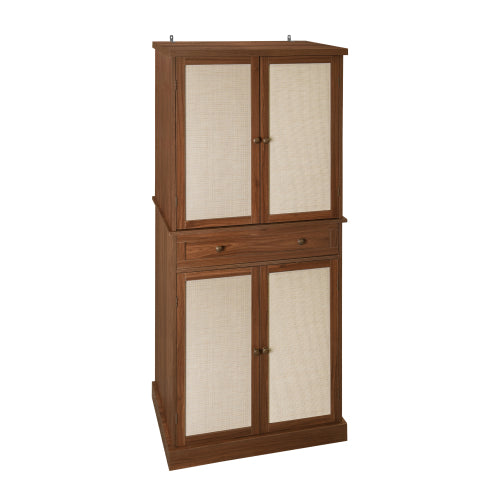 4 Door Cabinet with 1 Drawer, with 4 Adjustable Inner Shelves, Storage Cabinet