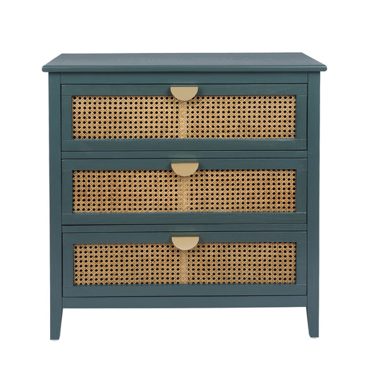 mondawe natural rattan 3 drawer cabinet american style furniture