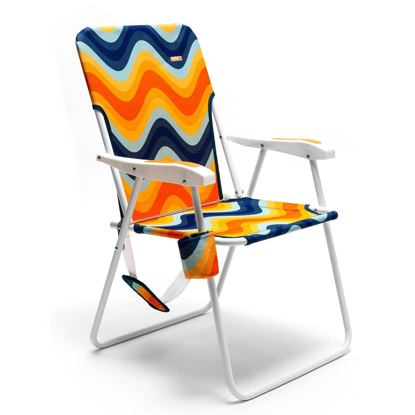 MONDAWE Metal Frame Beach Chair Folding Lounge Chair with Side Pocket for Outdoor Relaxation