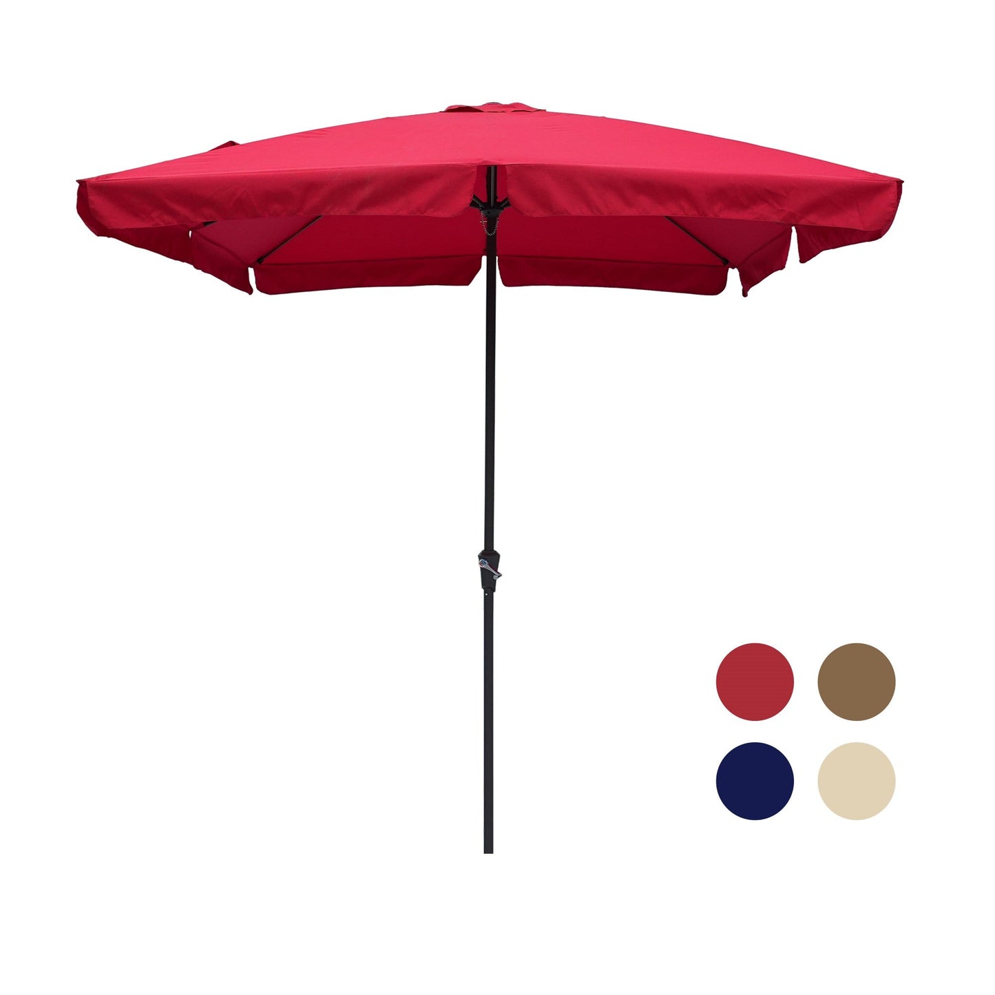 MONDAWE 8 ft. x 10 ft. Square Crank Design Skirt with Skylight Outdoor Market Umbrella for Patio Terrace