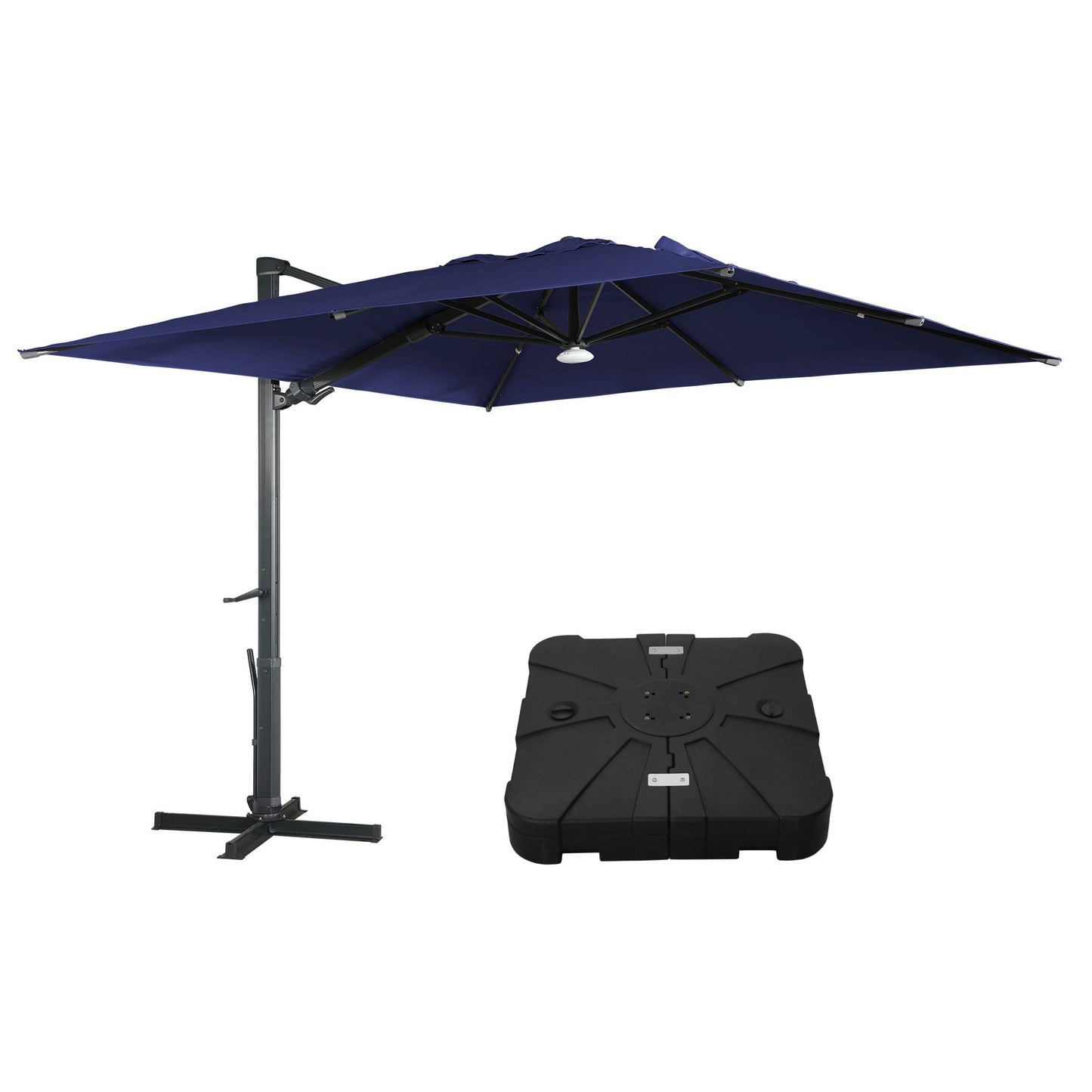 MONDAWE 10 ft Cantilever Patio Umbrella with Base Weight Included