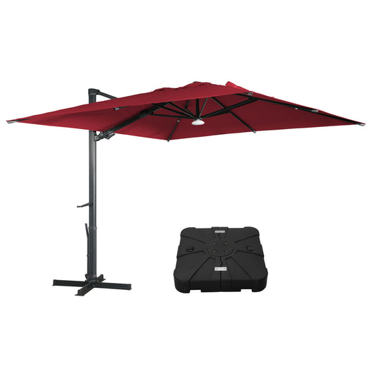 MONDAWE 10 ft Cantilever Patio Umbrella with Base Weight Included