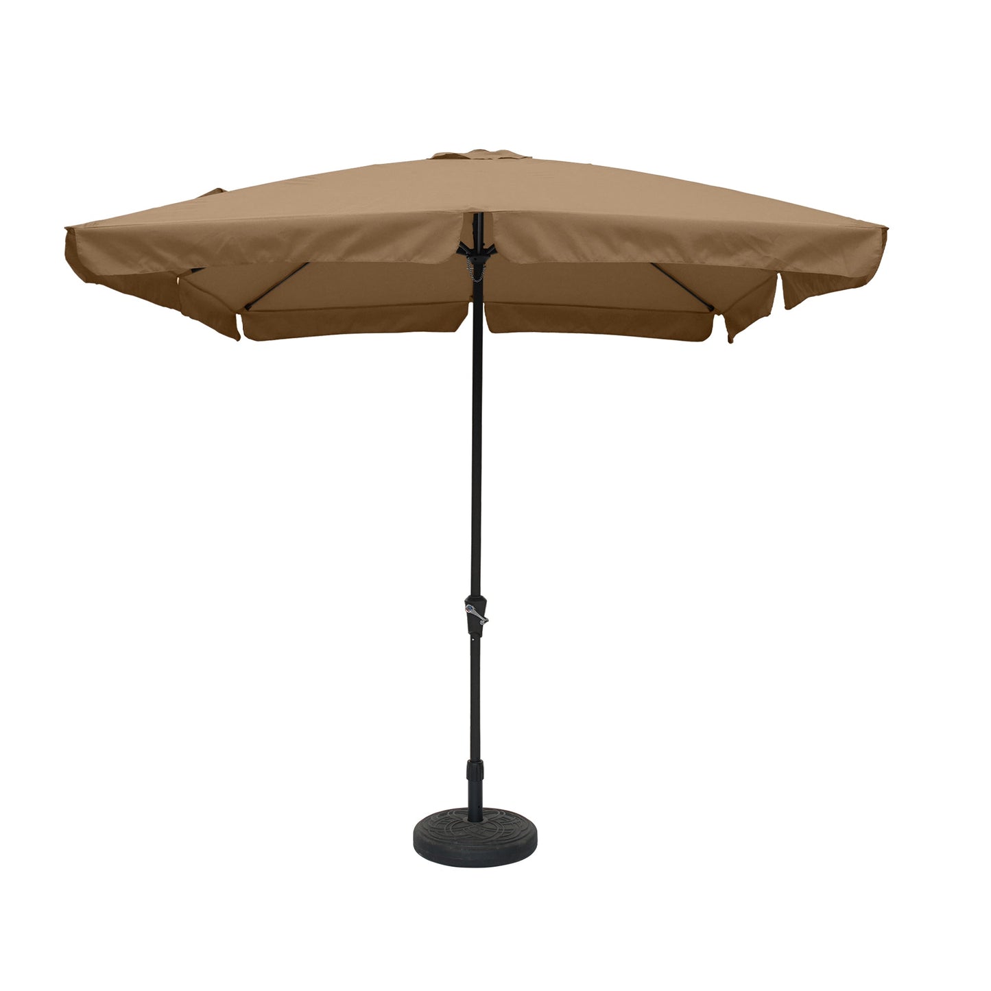 MONDAWE 8 ft. x 10 ft. Square Crank Design Skirt with Skylight Outdoor Market Umbrella With Base Stand Included