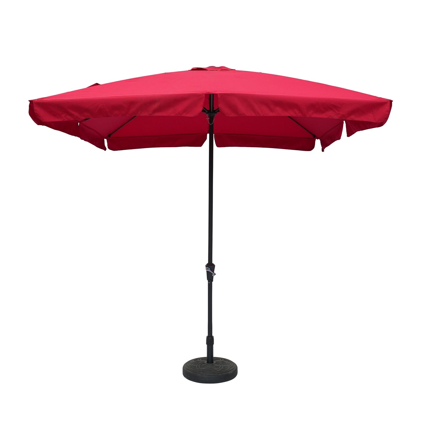 MONDAWE 8 ft. x 10 ft. Square Crank Design Skirt with Skylight Outdoor Market Umbrella With Base Stand Included