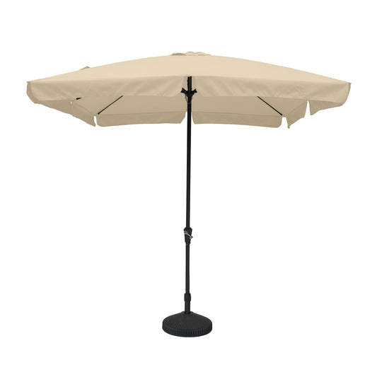 MONDAWE 8 ft. x 10 ft. Crank Design Skirt Skylight Bright Outdoor Square Market Umbrella With Base Stand Included