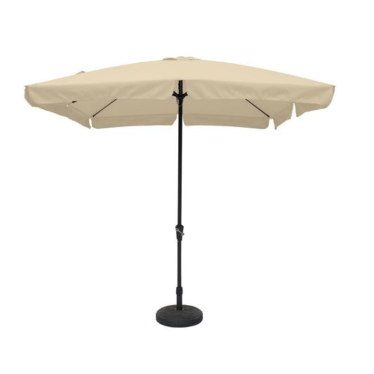 MONDAWE 8 ft. x 10 ft. Square Crank Design Skirt with Skylight Outdoor Market Umbrella With Base Stand Included