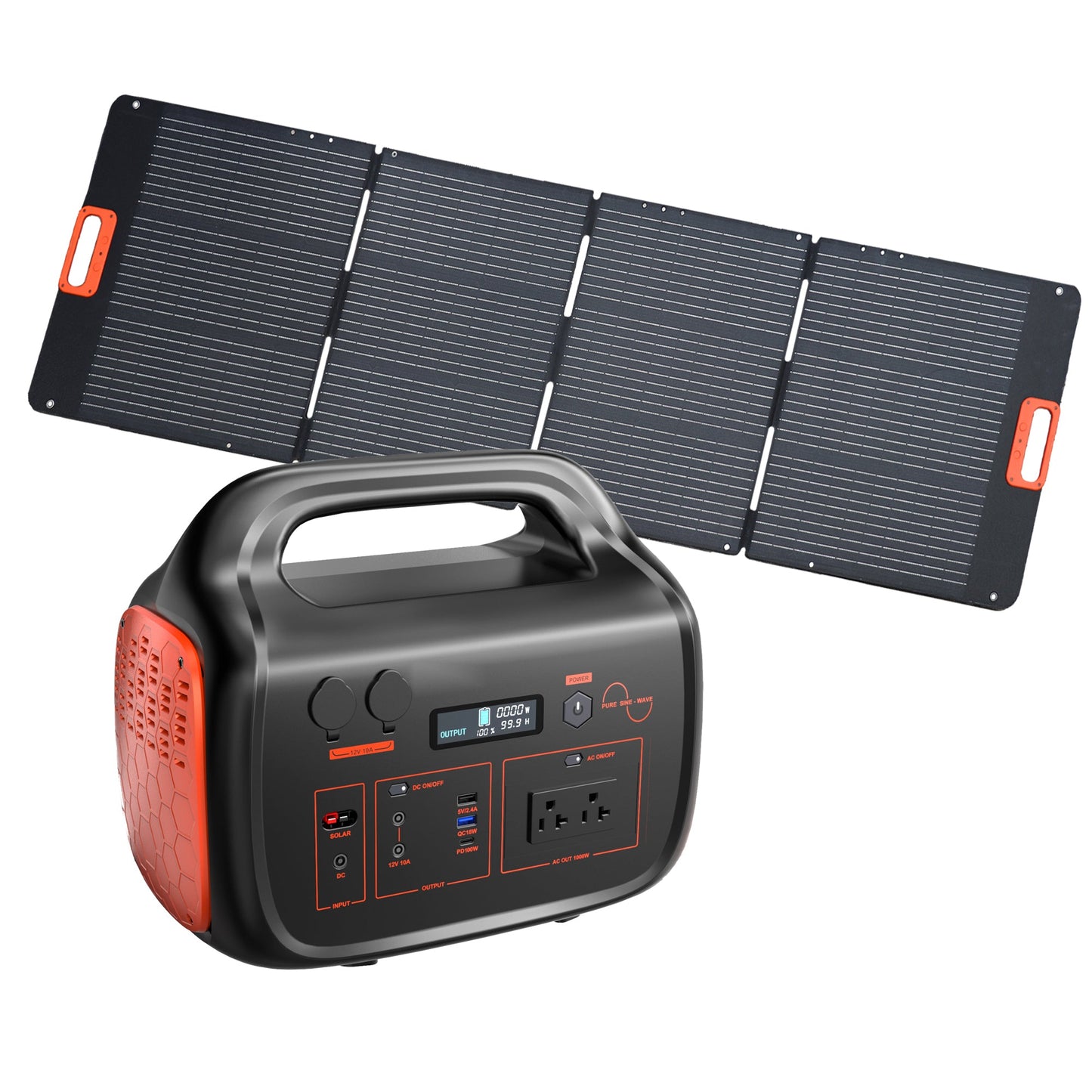 Mondawe Outdoor Portable Power Station Solar Generator Power Supply with Solar Panel