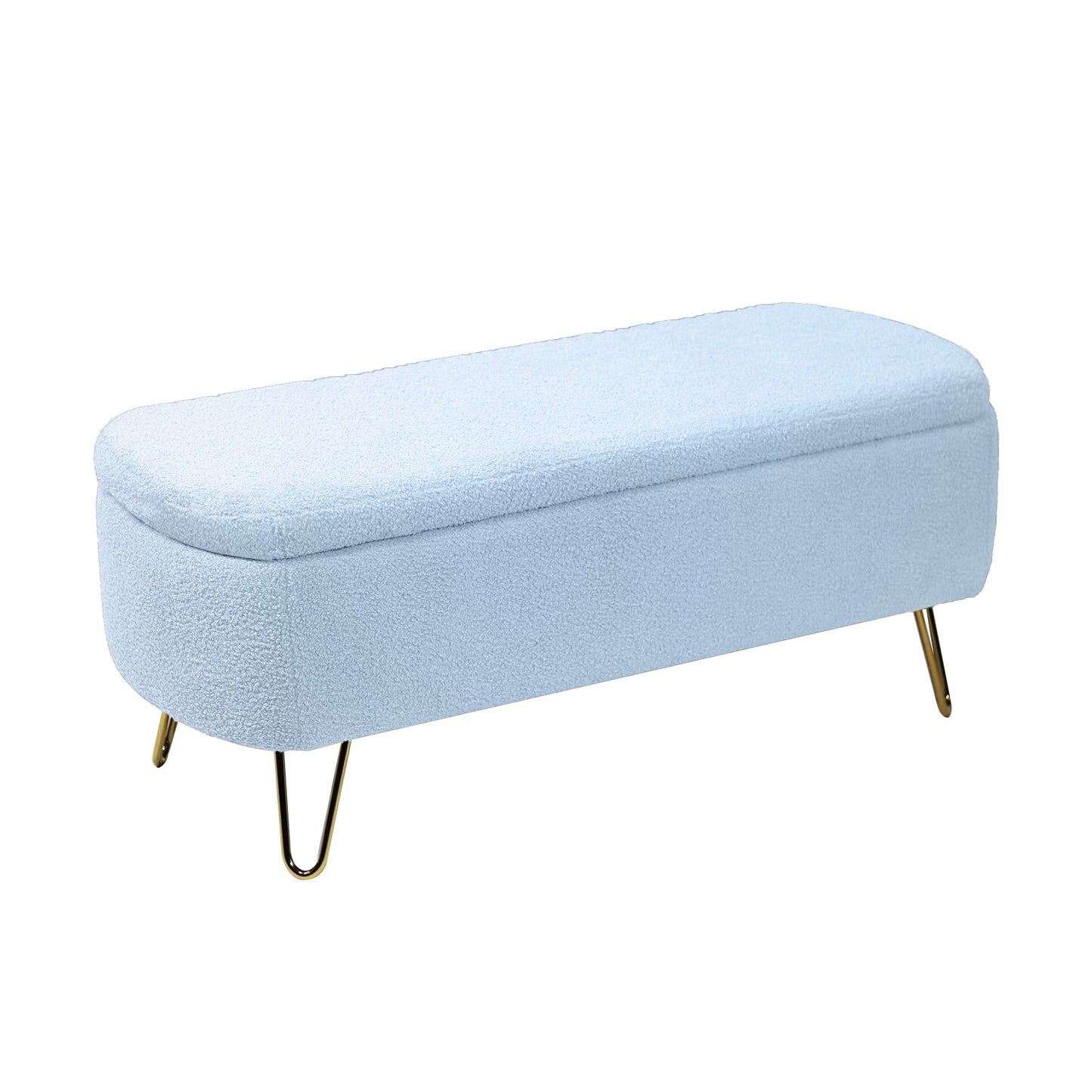 Mondawe Storage Entryway Ottoman Bench, Faux Fur Bench Upholstered Padded for End of Bed