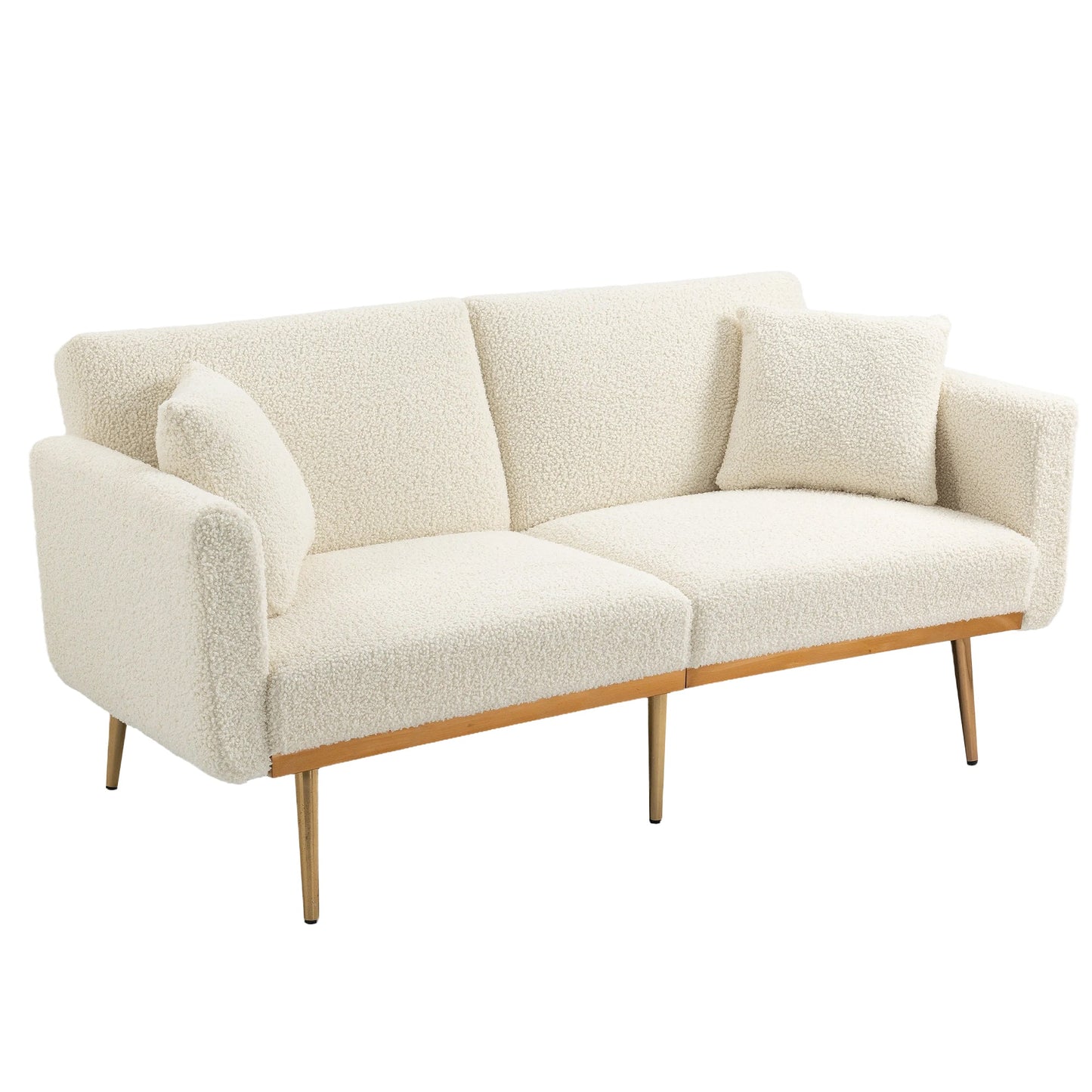 Mondawe Teddy Velvet Sofa , Accent sofa .loveseat sofa with metal feet