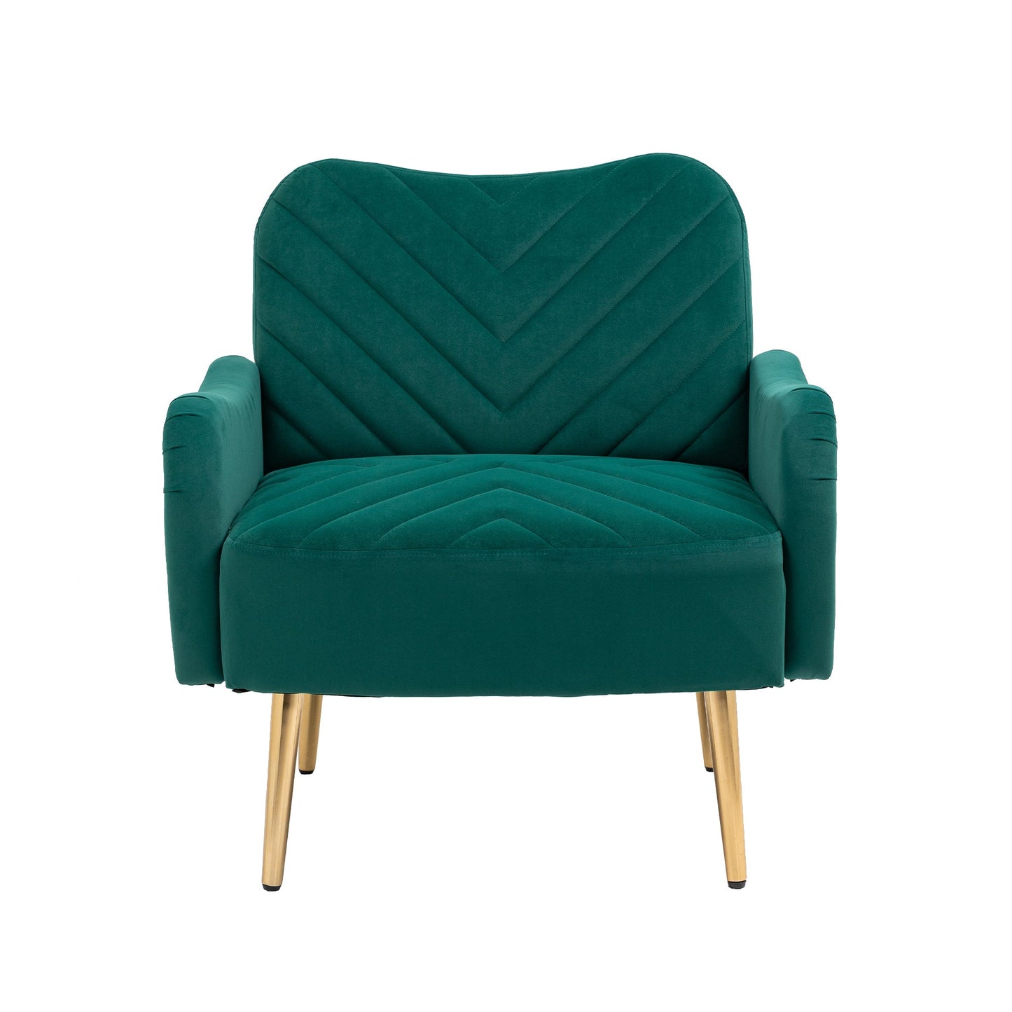 Mondawe Olive Velvet Chair , Accent chair/ Living room lesiure chair with metal feet